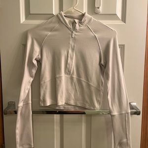 White cropped lululemon zip up
